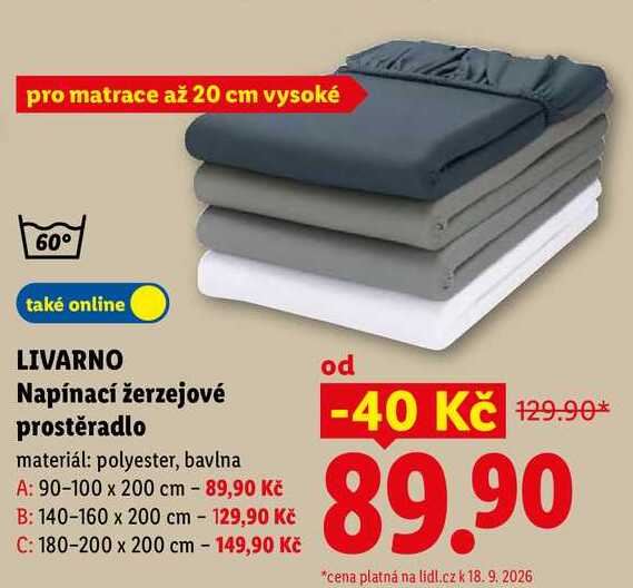 LIVARNO Napínací žerzejové prostěradlo
