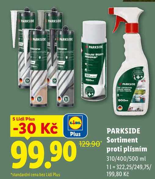 PARKSIDE Sortiment proti plísním, 310/400/500 ml