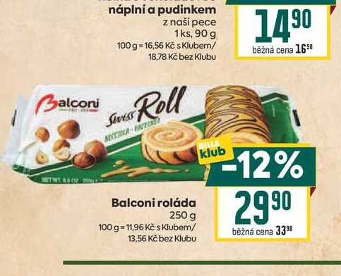 Balconi náplní a pudinkem z naší pece 1ks, 90 g 