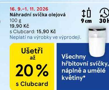 Náhradní svíčka olejová, 100 g  