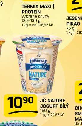 JČ NATURE JOGURT BÍLÝ MADETA 150 g