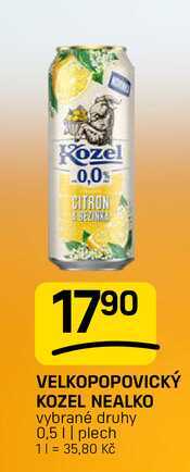 VELKOPOPOVICKÝ KOZEL NEALKO vybrané druhy 0,5 || plech
