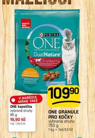 ONE GRANULE PRO KOČKY vybrané druhy 750 g