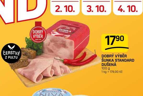 DOBRÝ VÝBĚR ŠUNKA STANDARD DUŠENÁ 100 g  