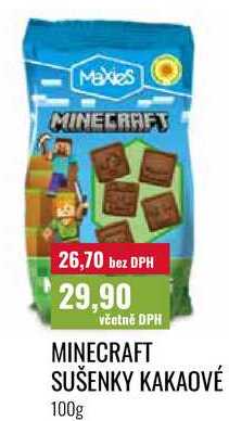 MINECRAFT SUŠENKY KAKAOVÉ 100g