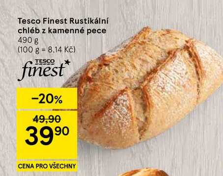 Tesco Finest Rustikální chléb z kamenné pece, 490 g