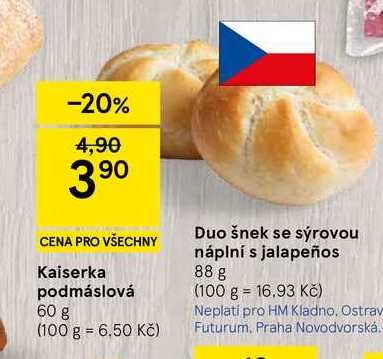 Duo šnek se sýrovou náplní s jalapeños, 88 g