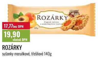 ROZÁRKY sušenky meruňkové, třešňové 140g