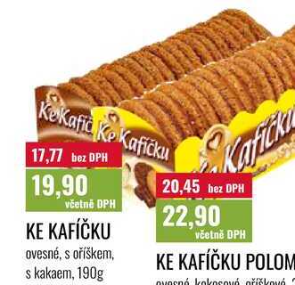 KE KAFÍČKU ovesné, s oříškem, s kakaem, 190g