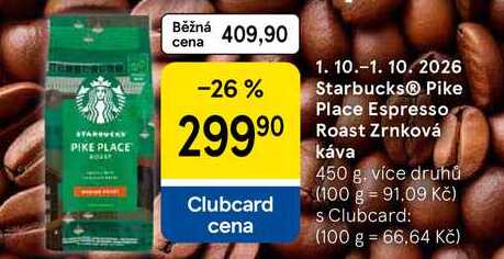 StarbucksⓇ Pike Place Espresso Roast Zrnková káva, 450 g 