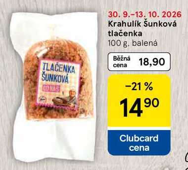 Krahulik Šunková tlačenka, 100 g