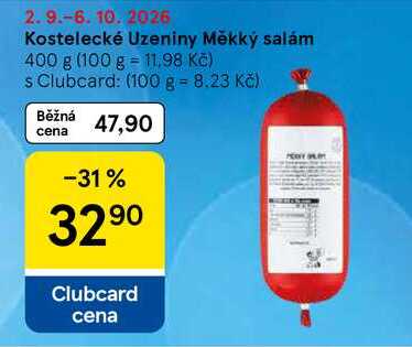 Kostelecké Uzeniny Měkký salám, 400 g