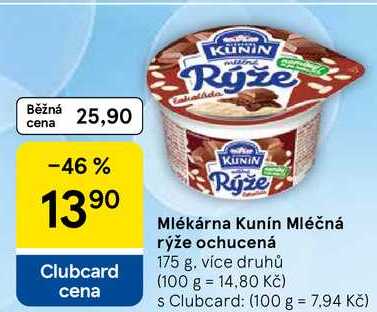 Mlékárna Kunín Mléčná rýže ochucená, 175 g