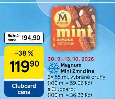 Magnum Mini Zmrzlina, 6x 55 ml, vybrané druhy