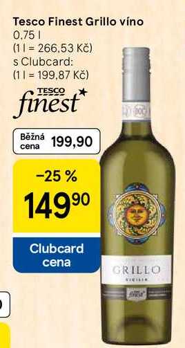 Tesco Finest Grillo víno, 0,75 l