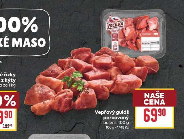 Vepřový guláš porcovaný balení, 400 g