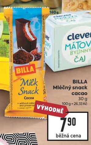 BILLA Mléčný snack cacao 30 g 