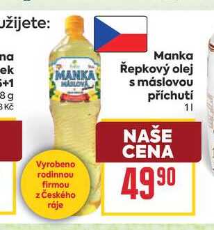 Manka Řepkový olej s máslovou příchutí 1l