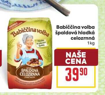 Babiččina volba špaldová hladká celozrnná 1kg