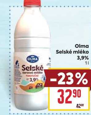 Olma Selské mléko 3,9% 1l