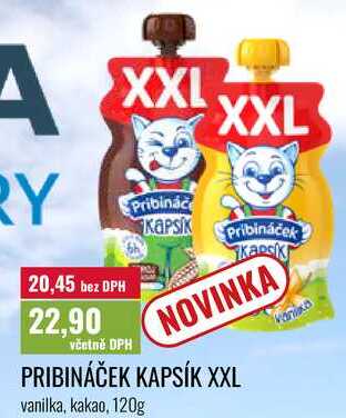 PRIBINÁČEK KAPSÍK XXL, vanilka, kakao, 120g