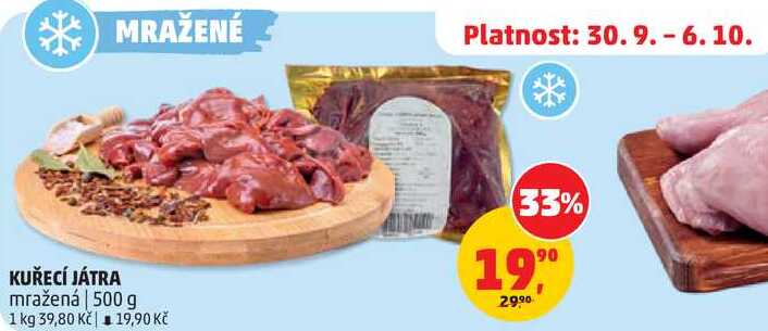 KUŘECÍ JÁTRA mražená, 500 g