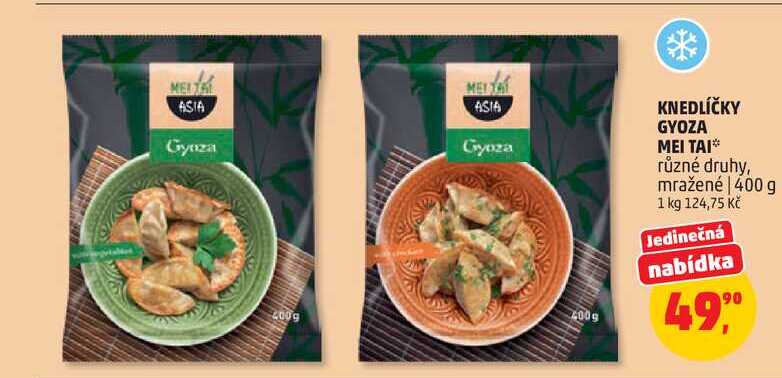 KNEDLÍČKY GYOZA MEI TAI různé druhy, mražené, 400 g