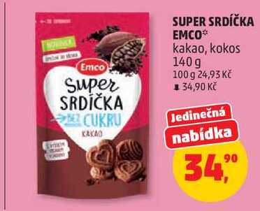 SUPER SRDÍČKA EMCO kakao, 140g