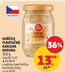 HOŘČICE PLNOTUČNÁ KARLOVA KORUNA, 350 g