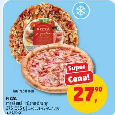 PIZZA mražená různé druhy, 275-305 g