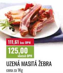 UZENÁ MASITÁ ŽEBRA cena za 1Kg 