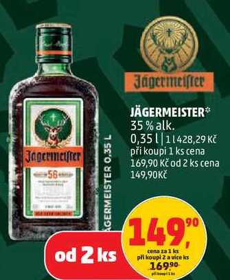 JÄGERMEISTER 35% alk., 0,35 l