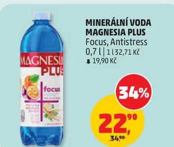 MINERÁLNÍ VODA MAGNESIA PLUS Focus, 0,7 l