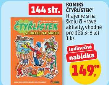KOMIKS ČTYŘLÍSTEK Hrajeme si na školu, 1 ks
