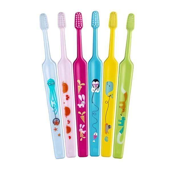 TePe Dětský zubní kartáček Kids Mini s potiskem, Extra Soft (0-3roky)