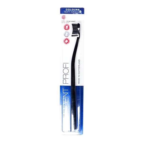 Swissdent Colours Soft-Medium zubní kartáček, černo-červený