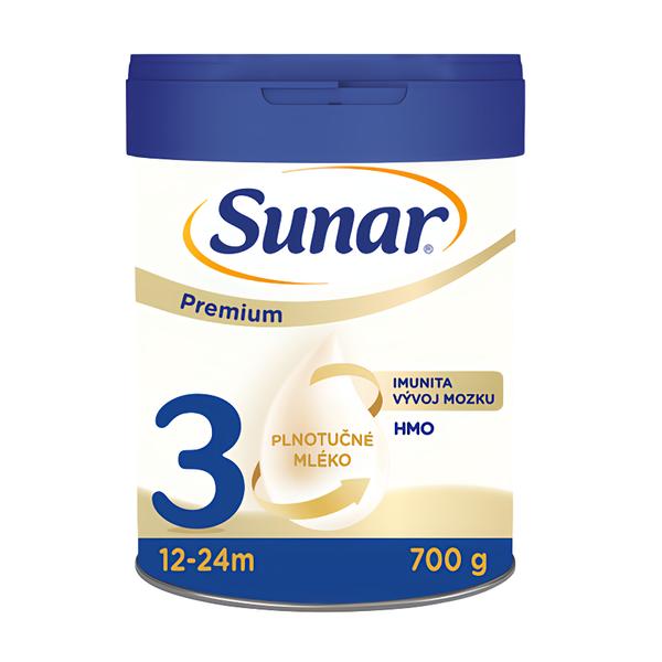 Sunar Premium 3 HMO, mléčná výživa pro malé děti od uk. 12. měsíce