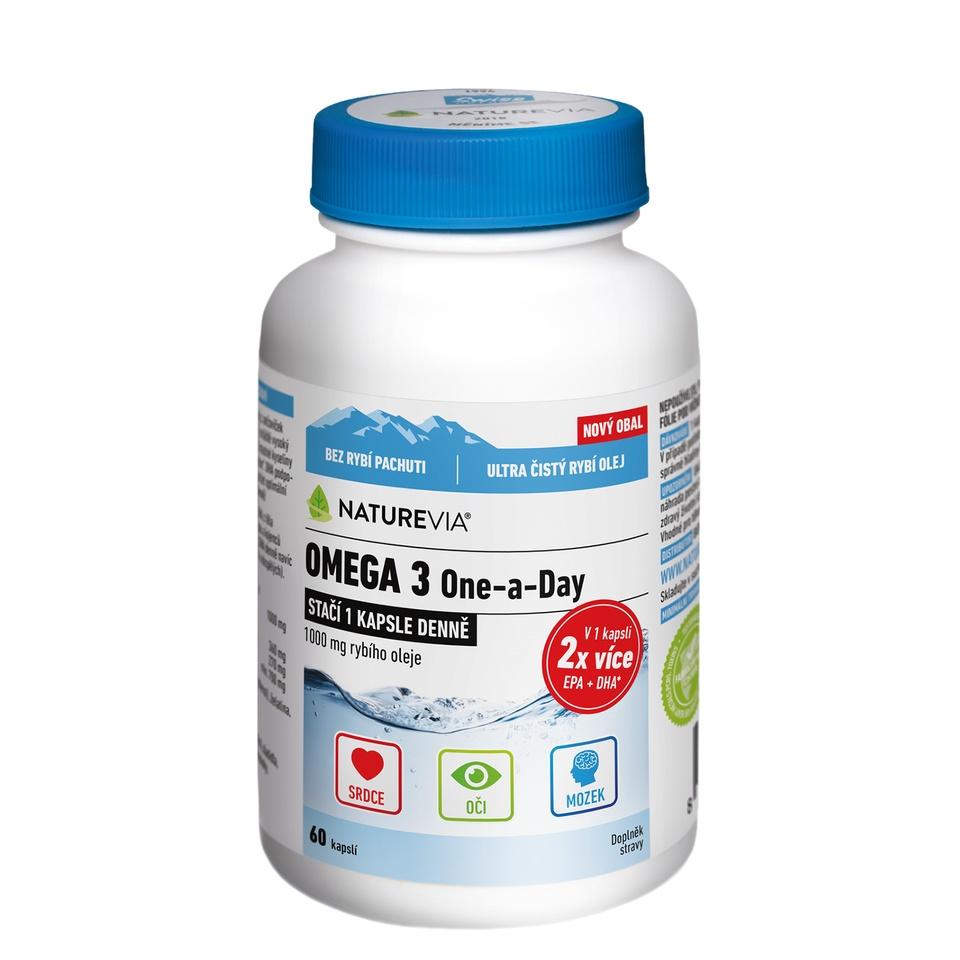 NatureVia Omega 3 One-a-Day 60 kapslí