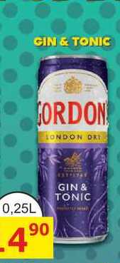 GORDON LONDON DRI GIN & TONIC 0,25L míchaný nápoj, plech