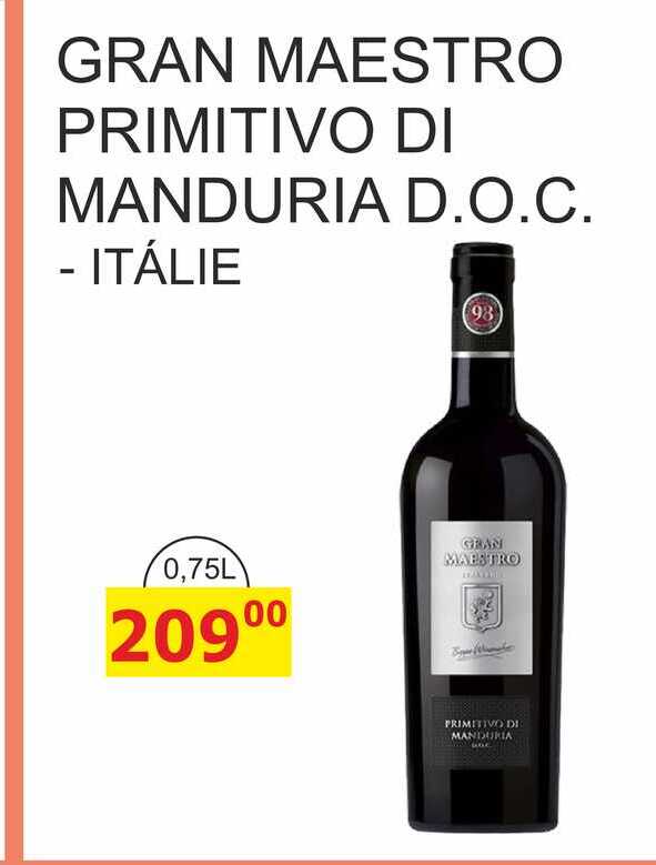 GRAN MAESTRO PRIMITIVO DI MANDURIA D.O.C. - ITÁLIE 0,75L