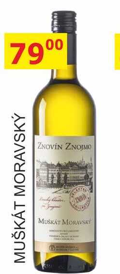 ZNOVÍN ZNOJMO 0,75L MUŠKÁT MORAVSKÝ 