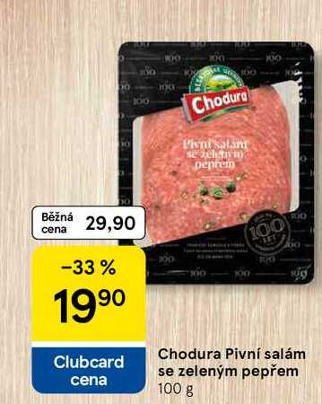 Chodura Pivní salám se zeleným pepřem, 100g
