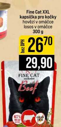 Fine Cat XXL kapsička pro kočky hovězí v omáčce losos v omáčce 300 g