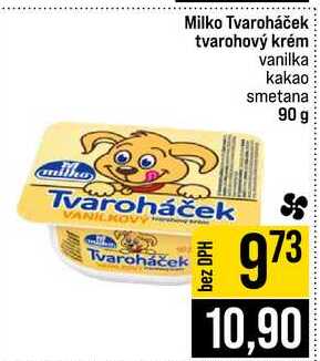 Milko Tvaroháček tvarohový krém vanilka kakao smetana 90 g