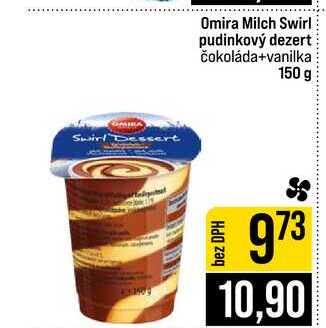 Omira Milch Swirl pudinkový dezert čokoláda+vanilka 150 g