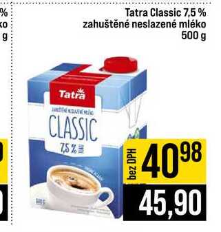 Tatra Classic 7,5 % zahuštěné neslazené mléko 500 g