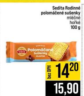 Sedita Rodinné polomáčené sušenky mléčné hořké 100 g
