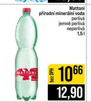 Mattoni přírodní minerální voda perlivá jemně perlivá neperlivá 1,5l