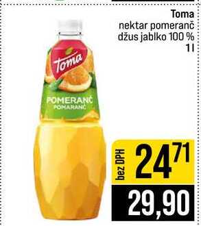 Toma nektar pomeranč džus jablko 100 % 1l
