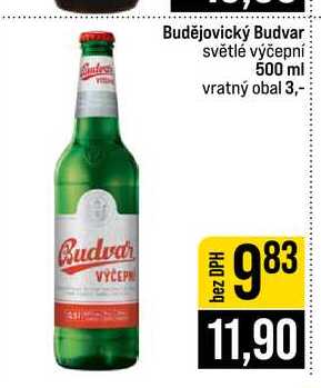 Budějovický Budvar světlé výčepní 500 ml 